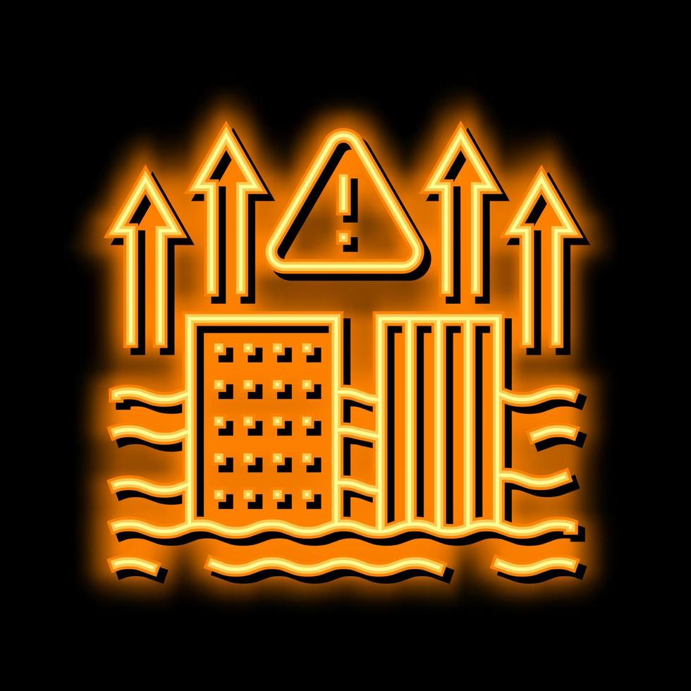 sea level problem neon glow icon illustration vector