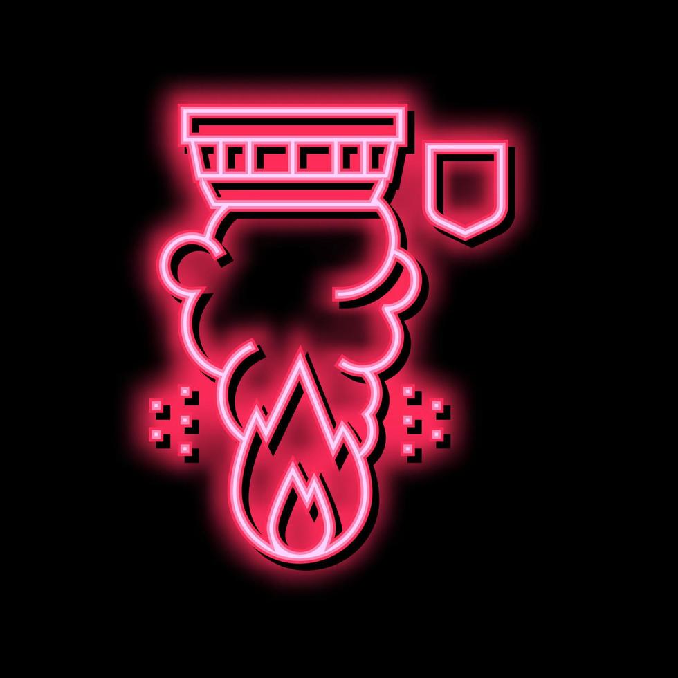 fire alarm neon glow icon illustration vector