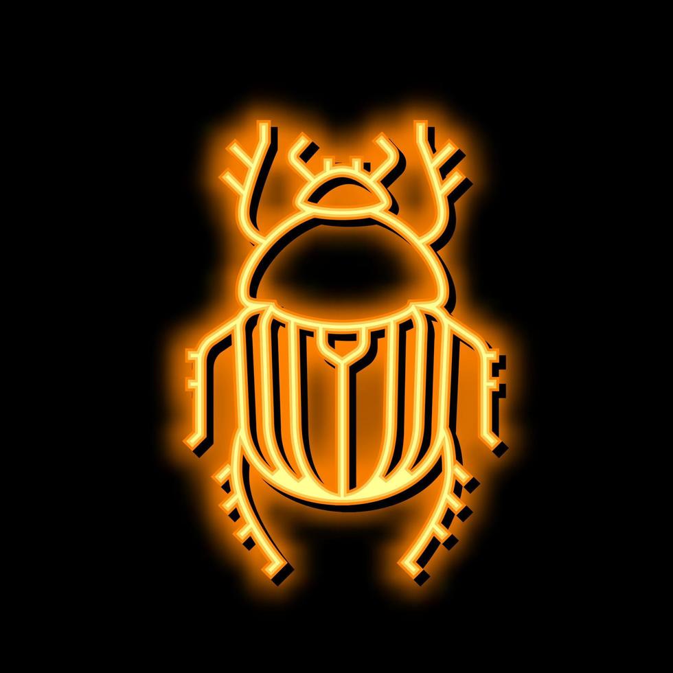 scarab bug neon glow icon illustration vector