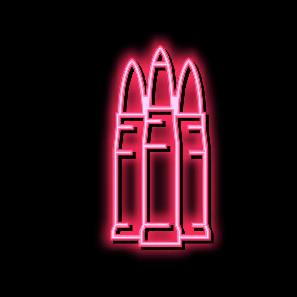 armor piercing bullets neon glow icon illustration vector
