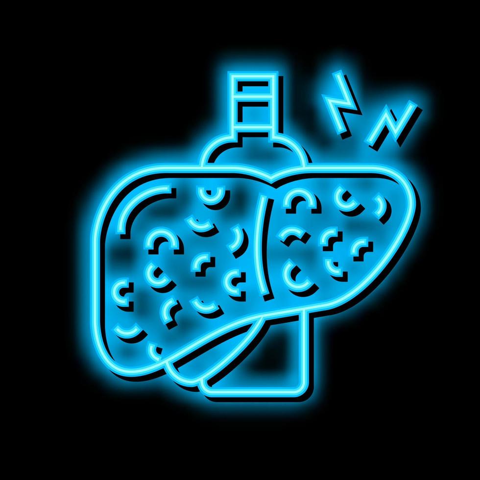 cirrhosis hepatitis neon glow icon illustration vector