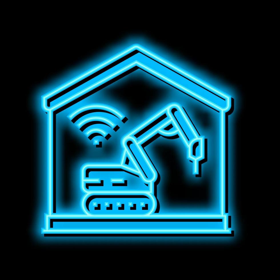 remote demolitions building neon glow icon illustration vector
