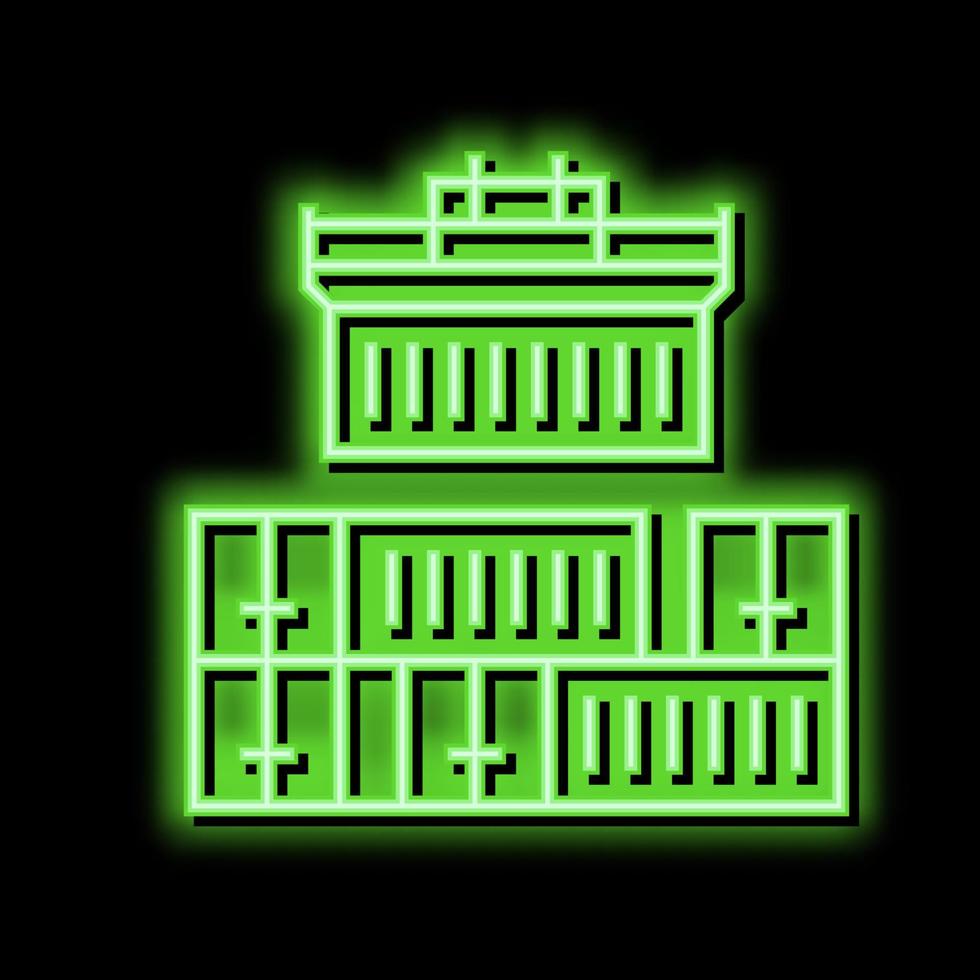 containers loader port neon glow icon illustration vector