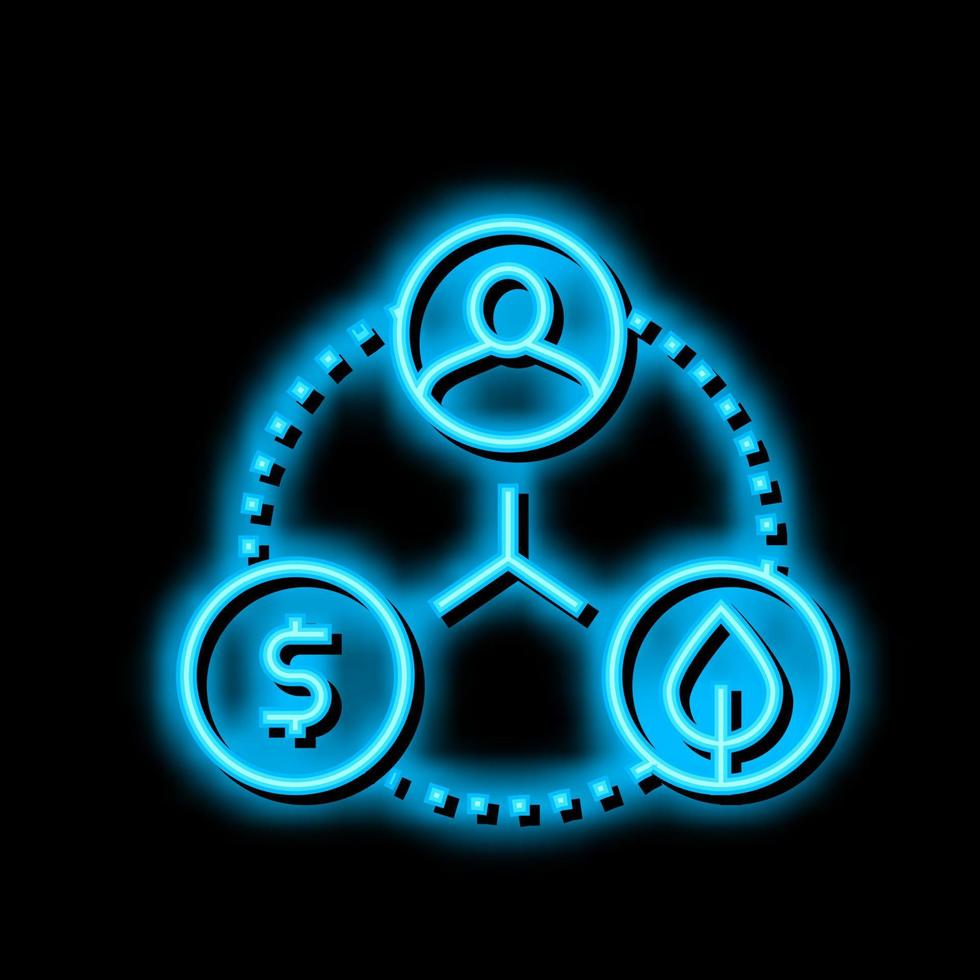 sustainable balanced economy neon glow icon illustration vector