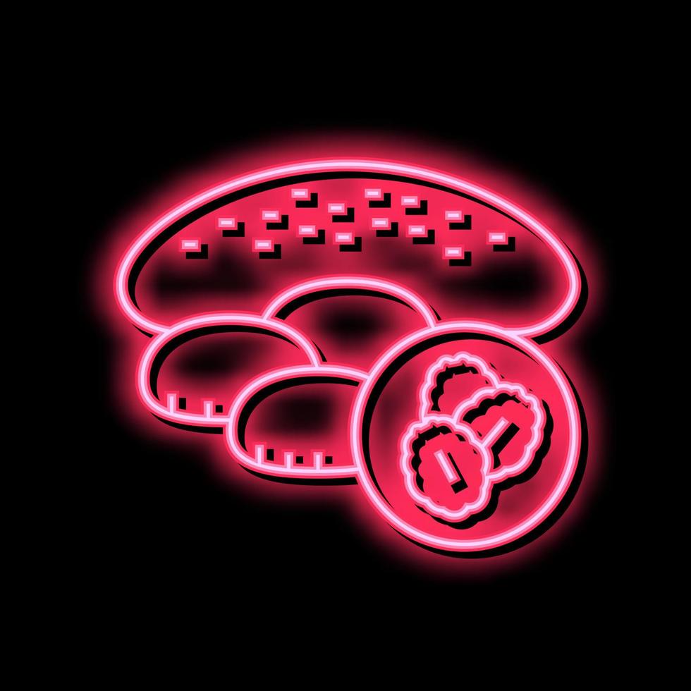 oatmeal baked dessert neon glow icon illustration vector