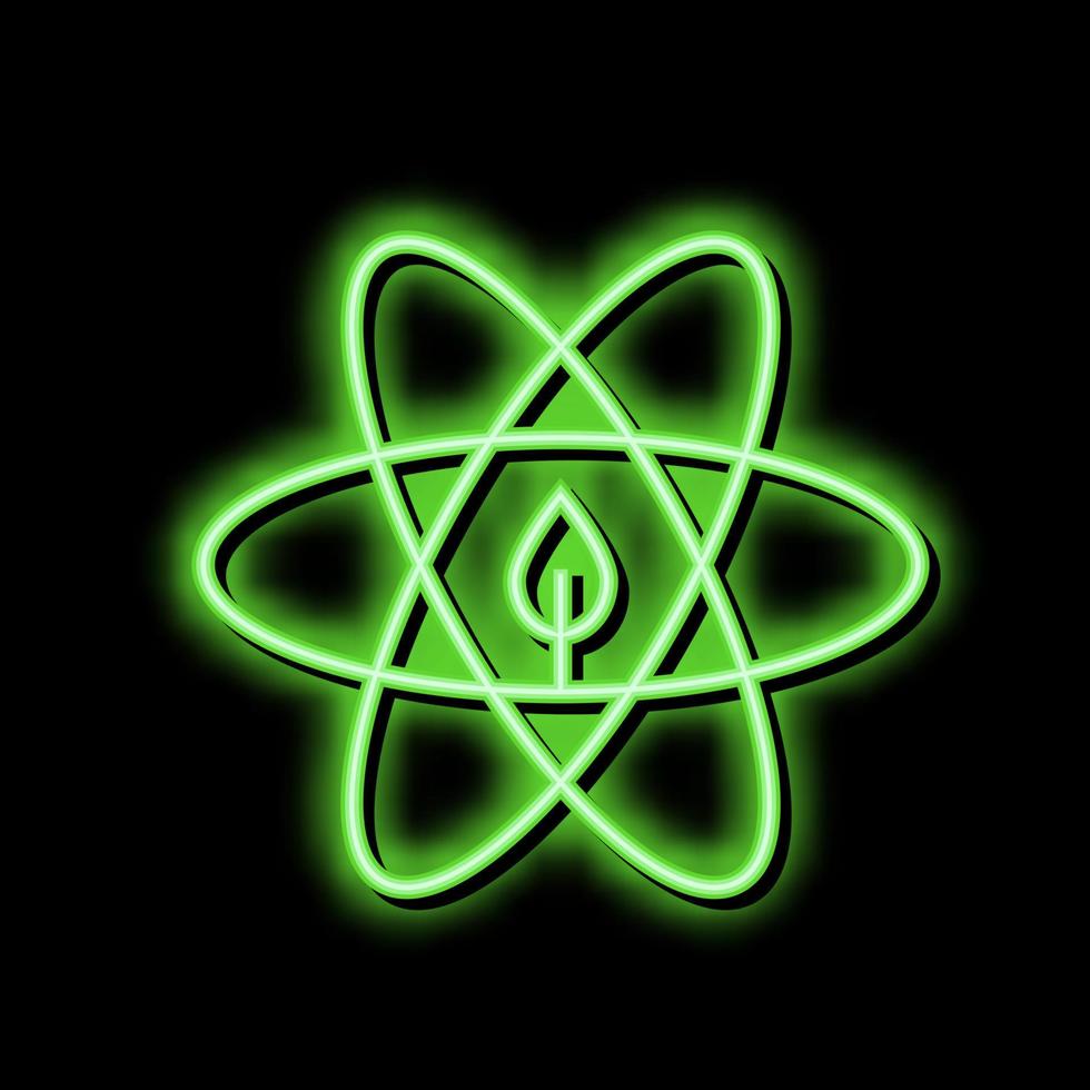 atom ecosystem neon glow icon illustration vector