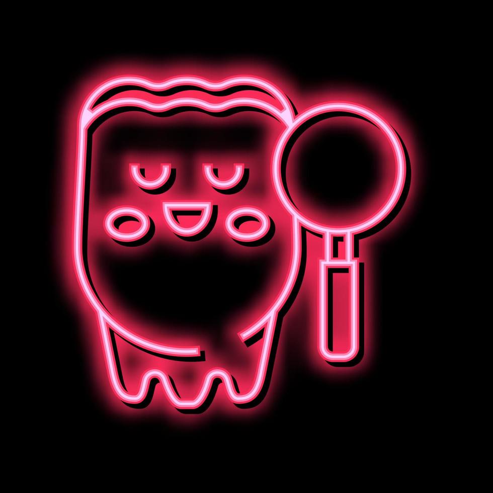 tooth research neon glow icon illustration vector