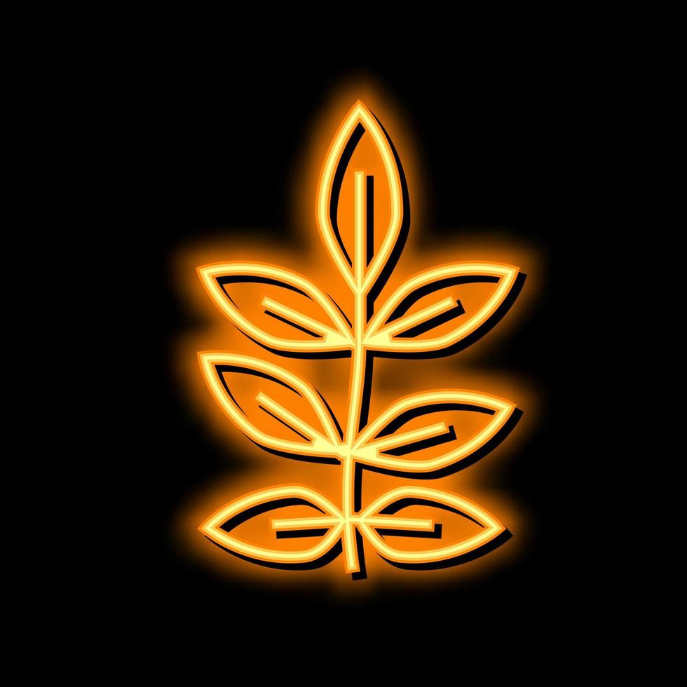 ash leaf neon glow icon illustration vector