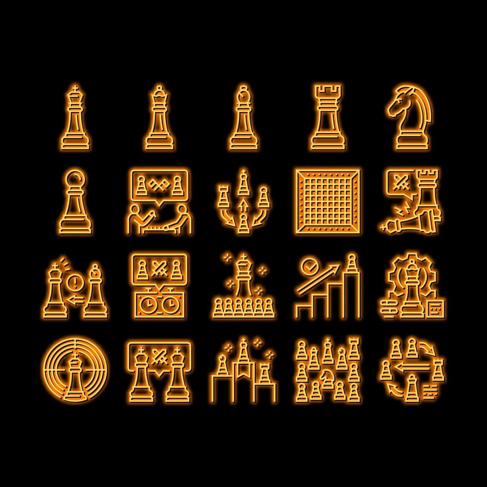 Chess Smart Strategy Game Figure neon glow icon illustration vector