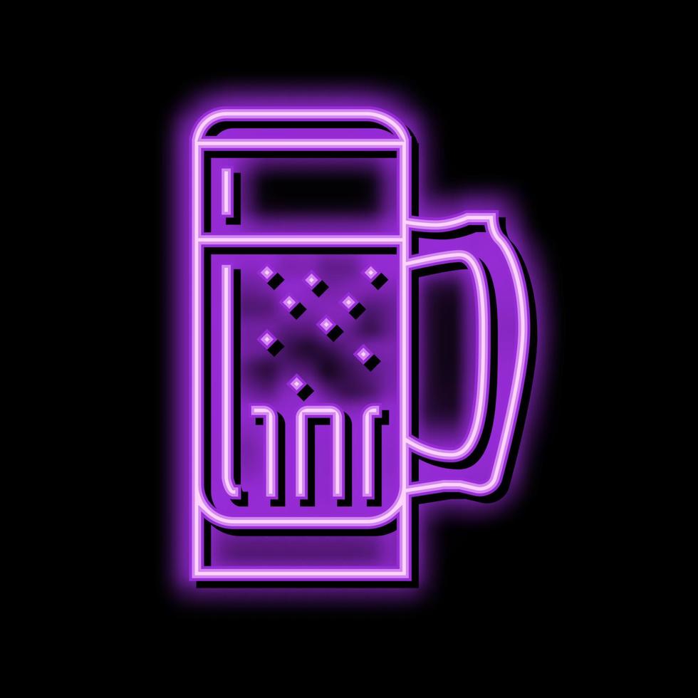 wheat beer glass neon glow icon illustration vector