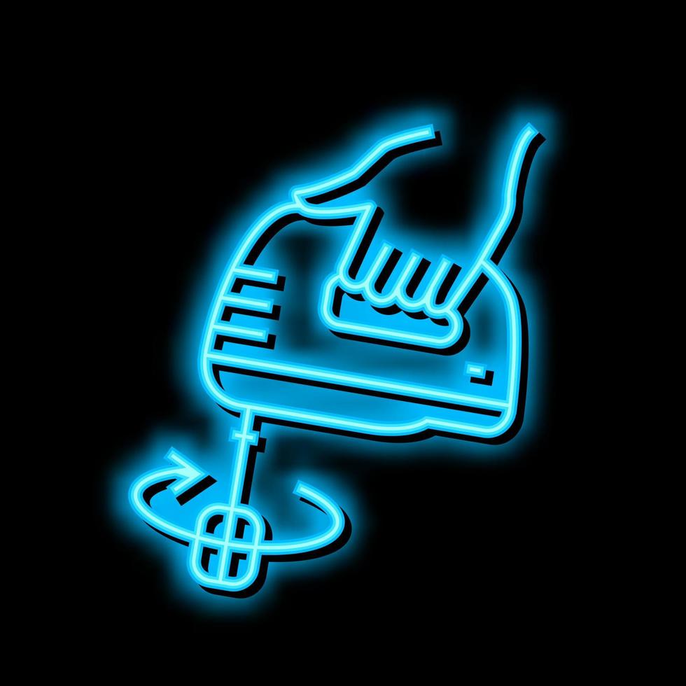 mixer beating neon glow icon illustration vector