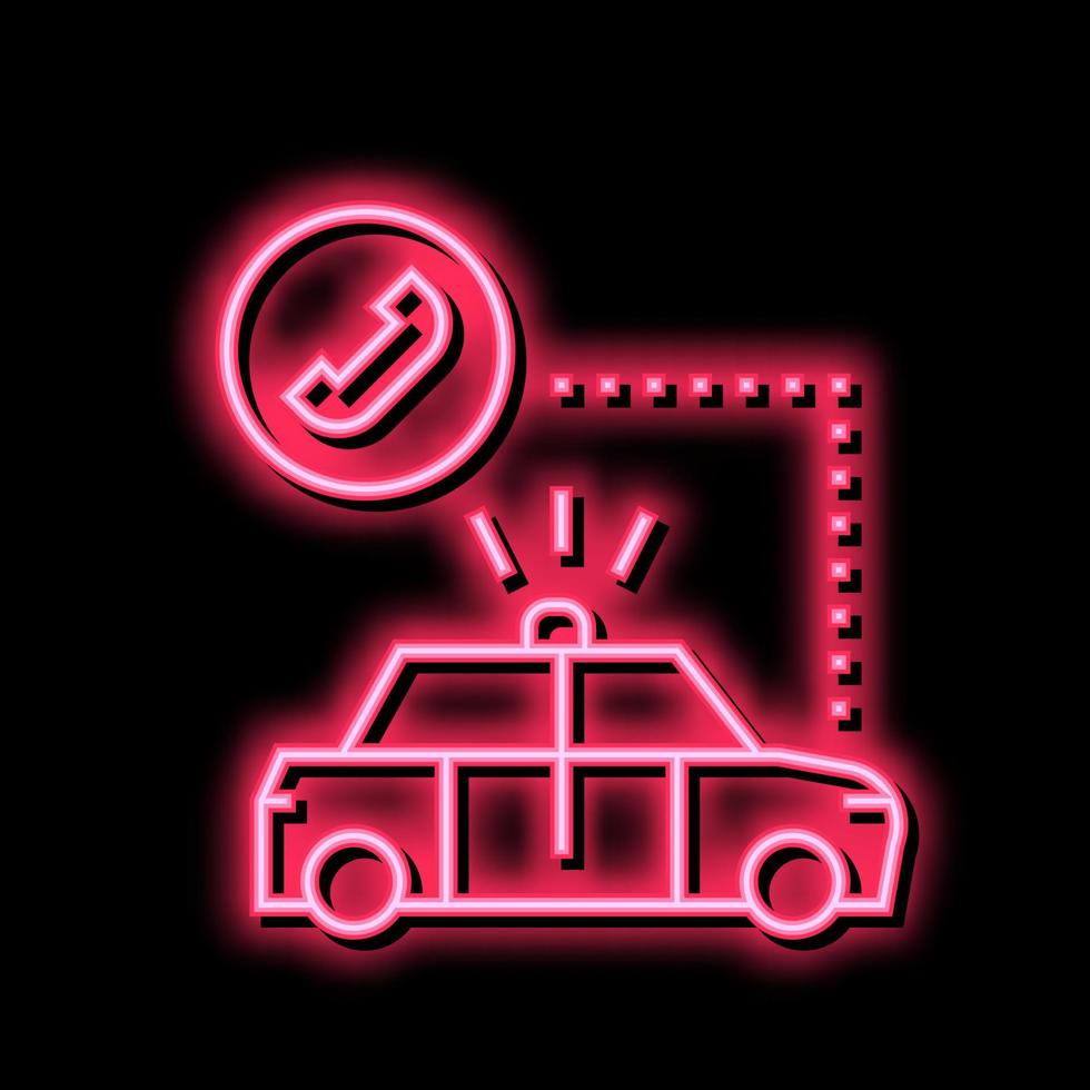 police car neon glow icon illustration vector