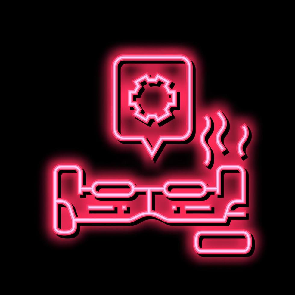 electric scooter repair neon glow icon illustration vector