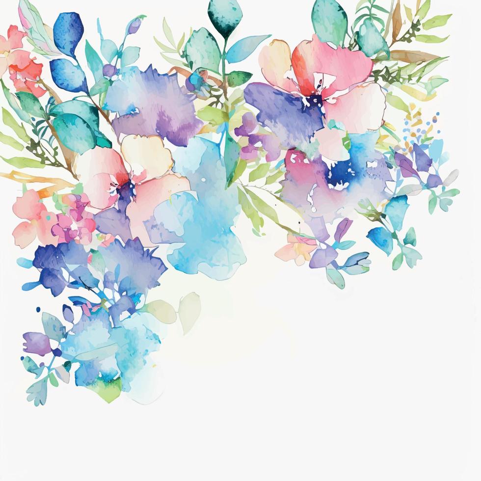 Watercolor flower background vector