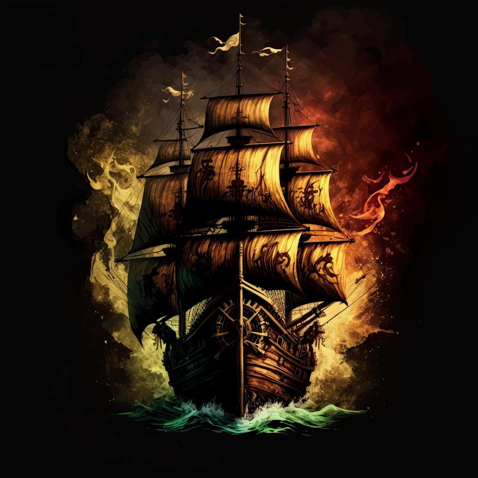 Pirate Ship background vector