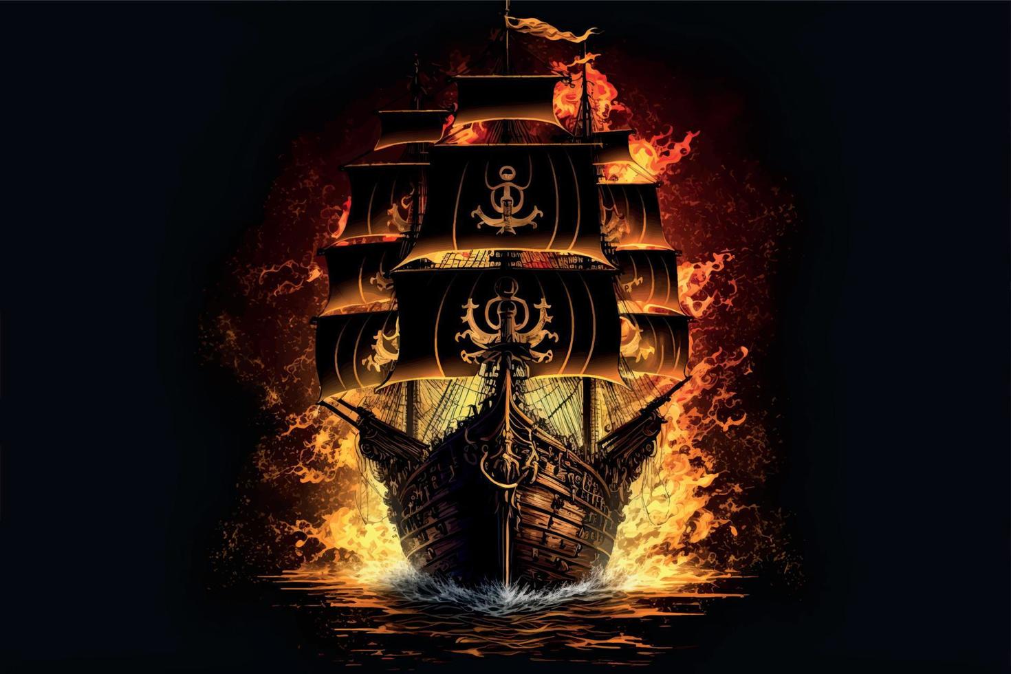 Pirate Ship Background vector