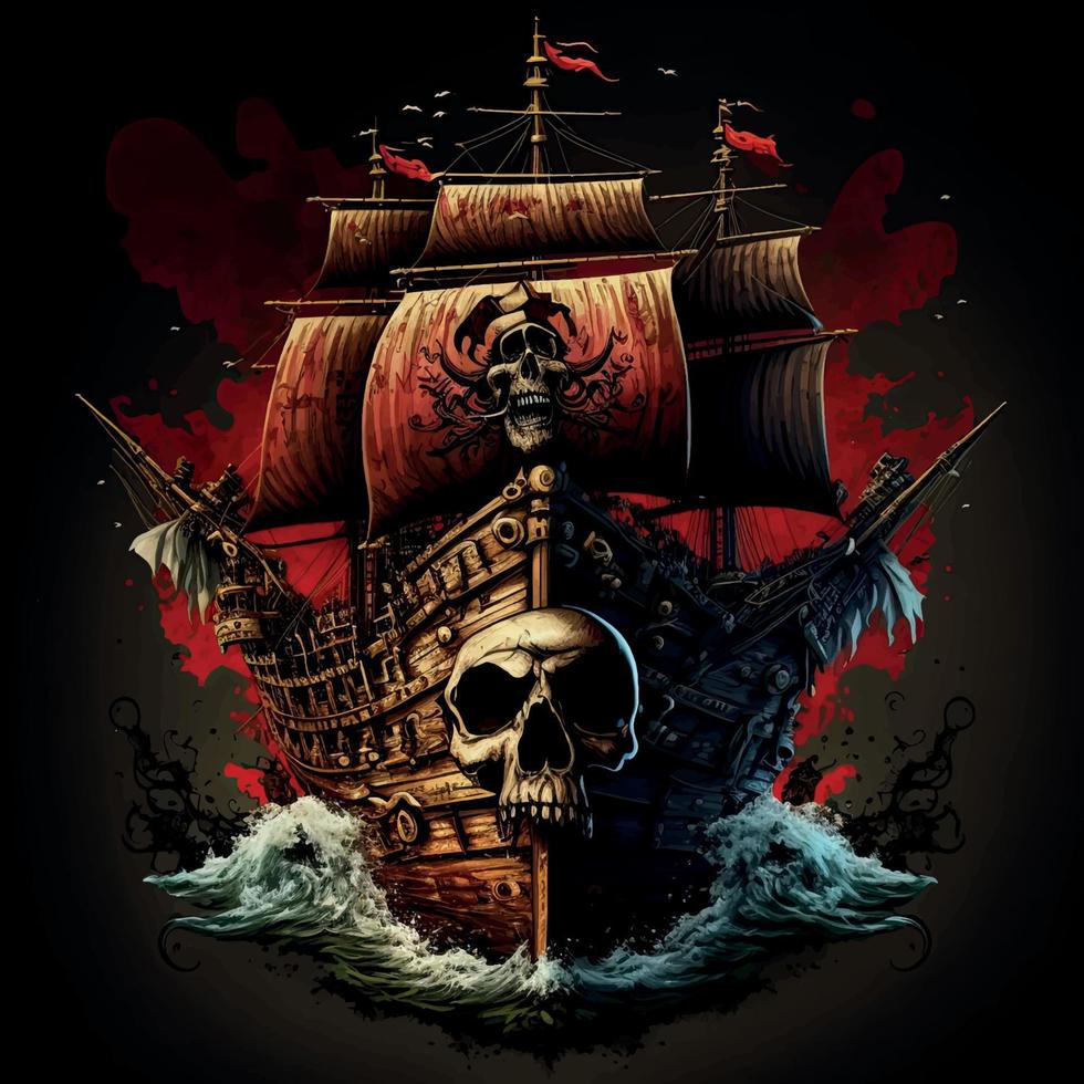 Pirate Ship Background vector