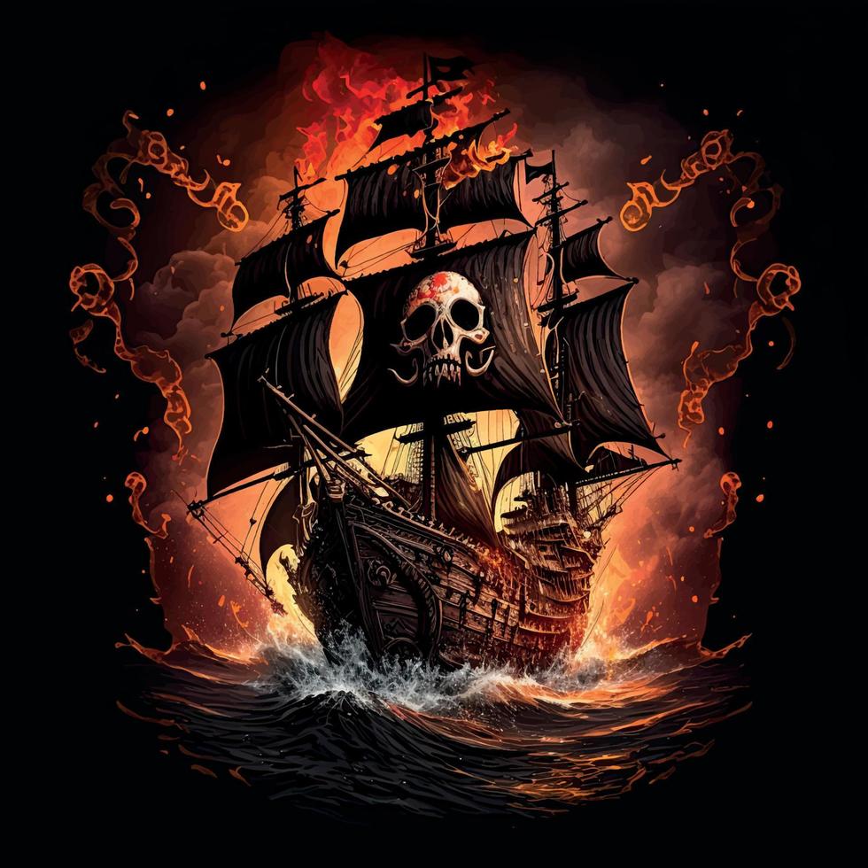 Pirate Ship background vector