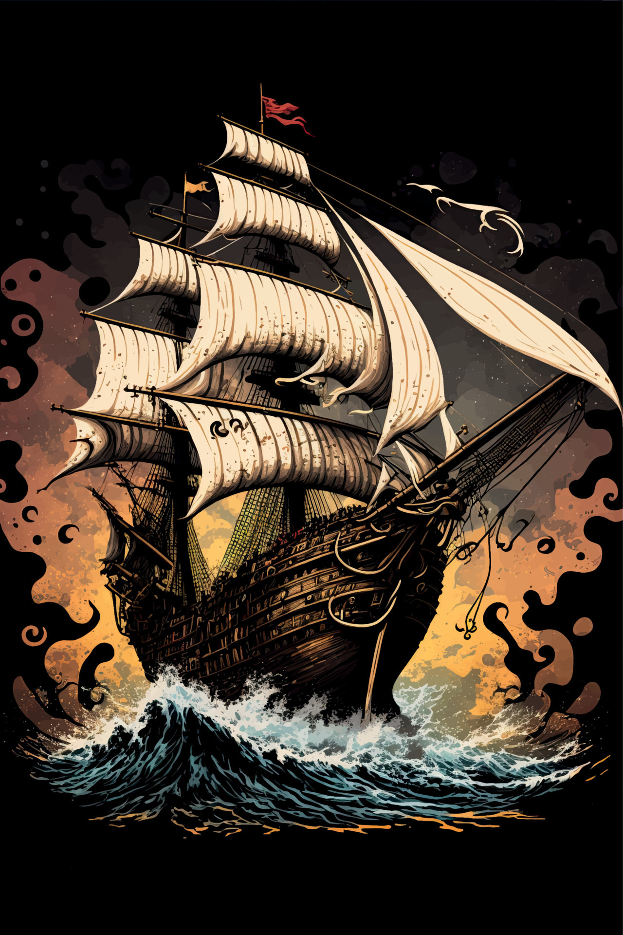 Pirate Ship Black Pearl Wallpaper