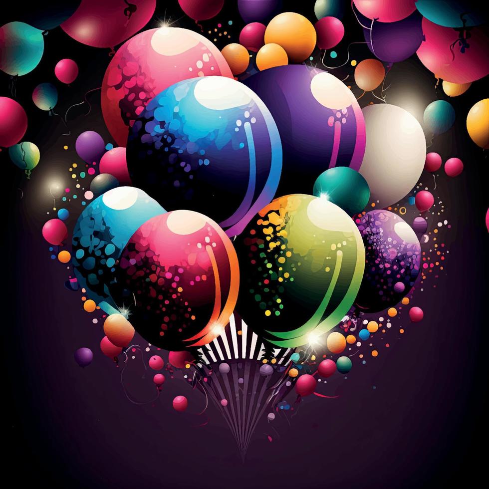 Background with a group of colorful balloons vector