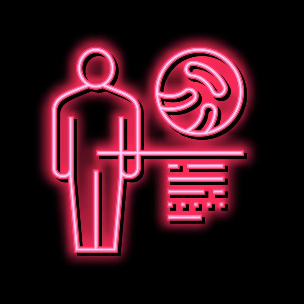 intestine microflora neon glow icon illustration vector