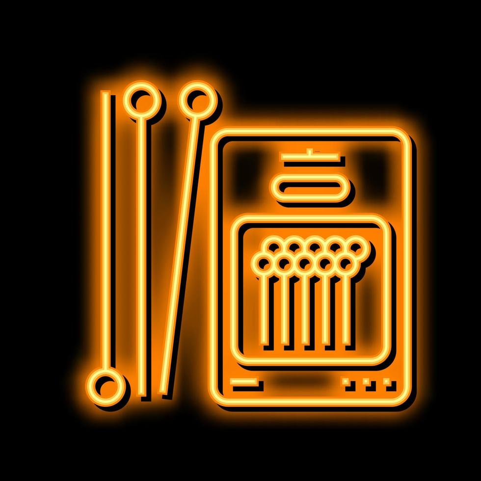 pin accessories set neon glow icon illustration vector