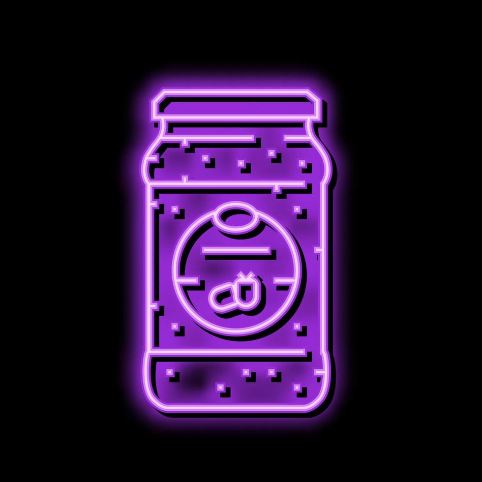 jam raspberry fruit berry neon glow icon illustration vector