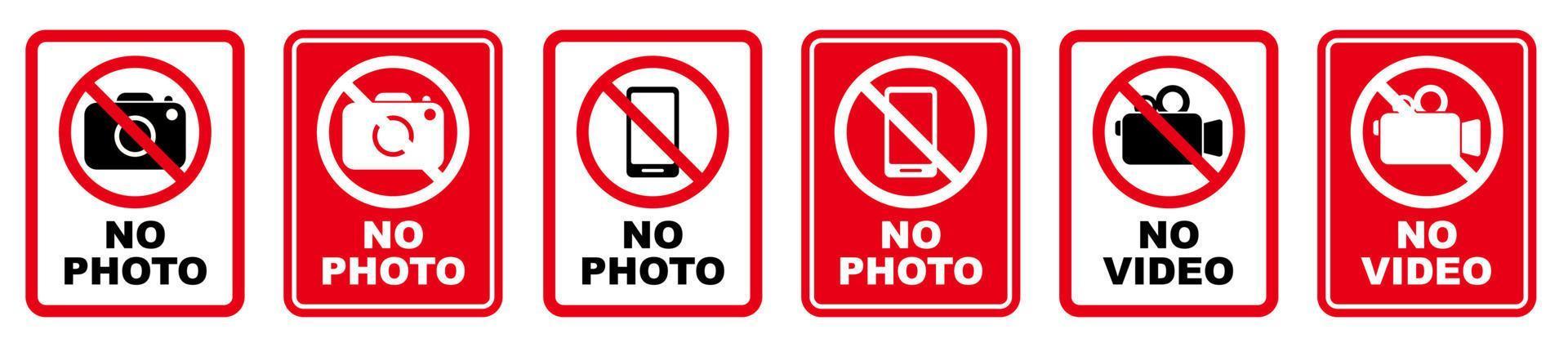 photography video film prohibited forbidden sign printable symbol set silhouette icon camera design vector