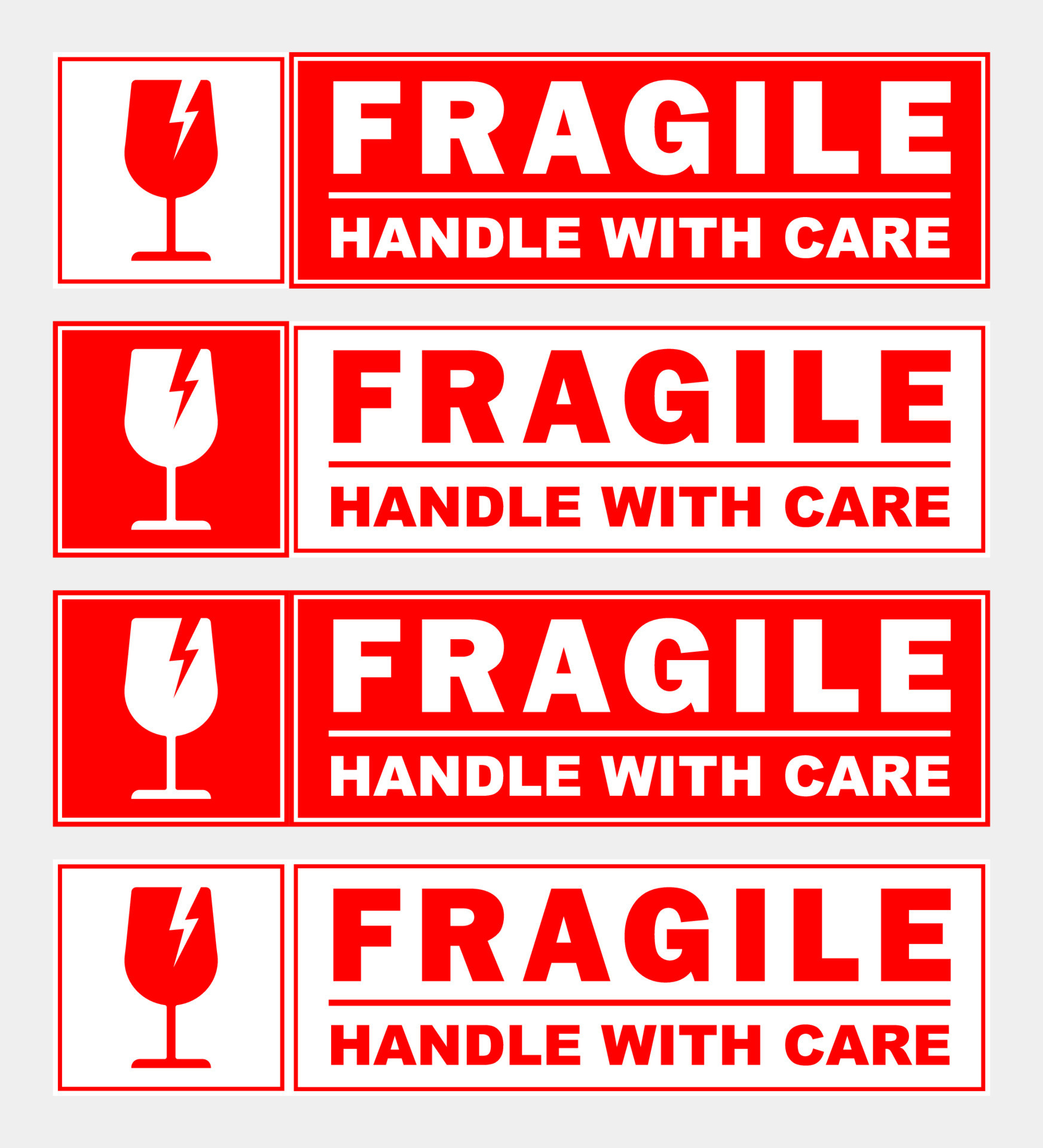 Handle with care sign black packaging sticker Vector Image