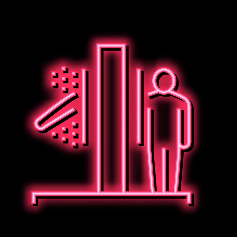 human teleportation neon glow icon illustration vector