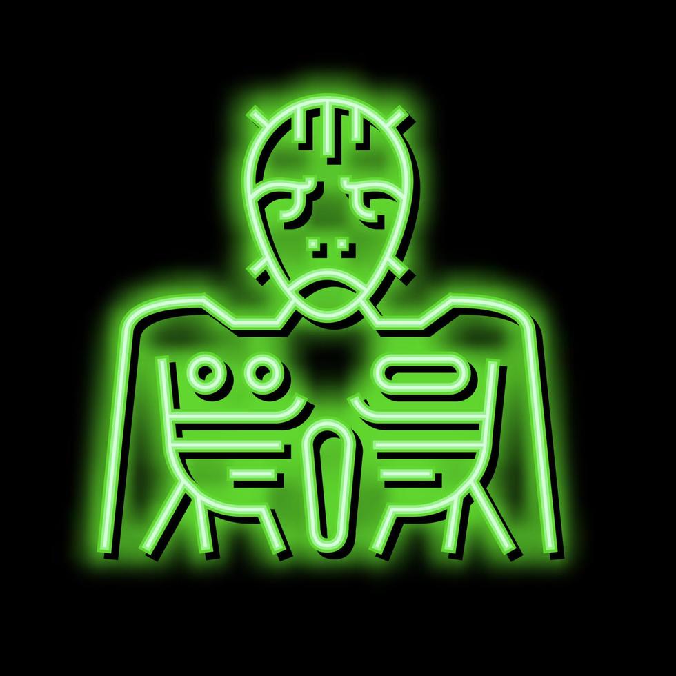 green alien neon glow icon illustration vector