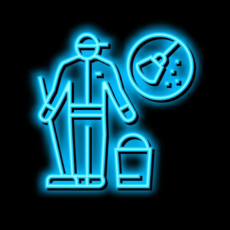 one-off cleaning neon glow icon illustration vector