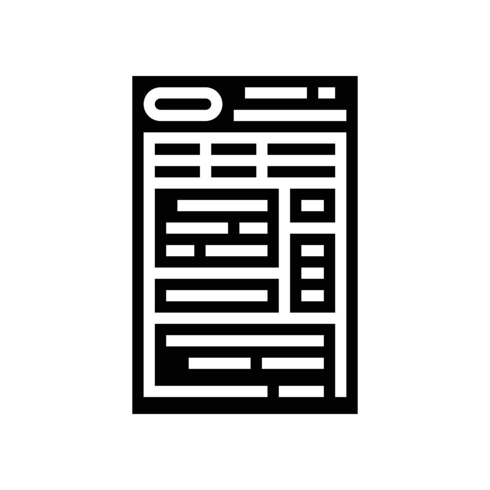 form paper document glyph icon vector illustration