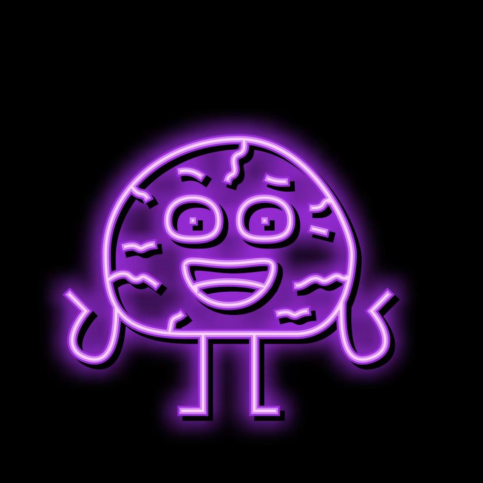 smoked meat character neon glow icon illustration vector