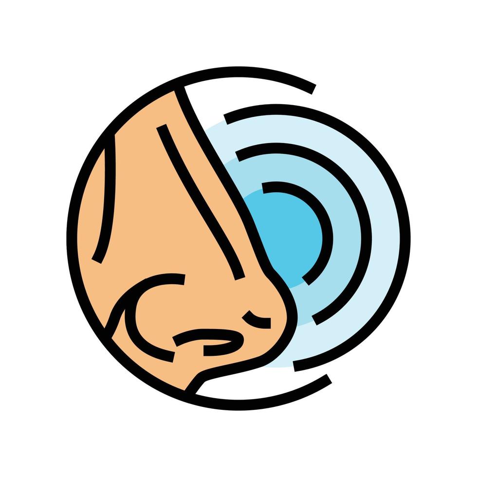 sense smell color icon vector illustration