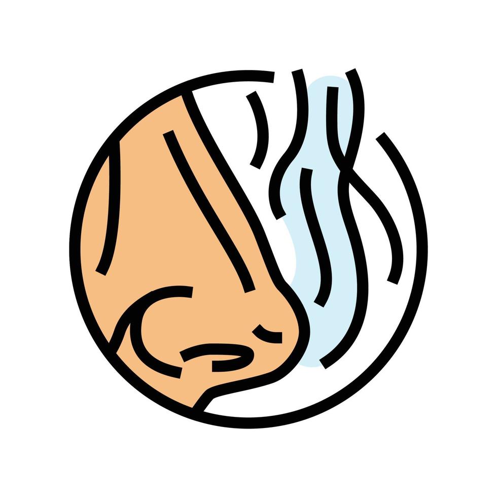 nariz oler color icono vector ilustración
