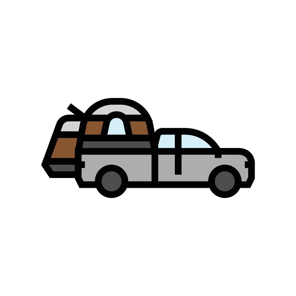 coche turista tienda vacaciones color icono vector ilustración