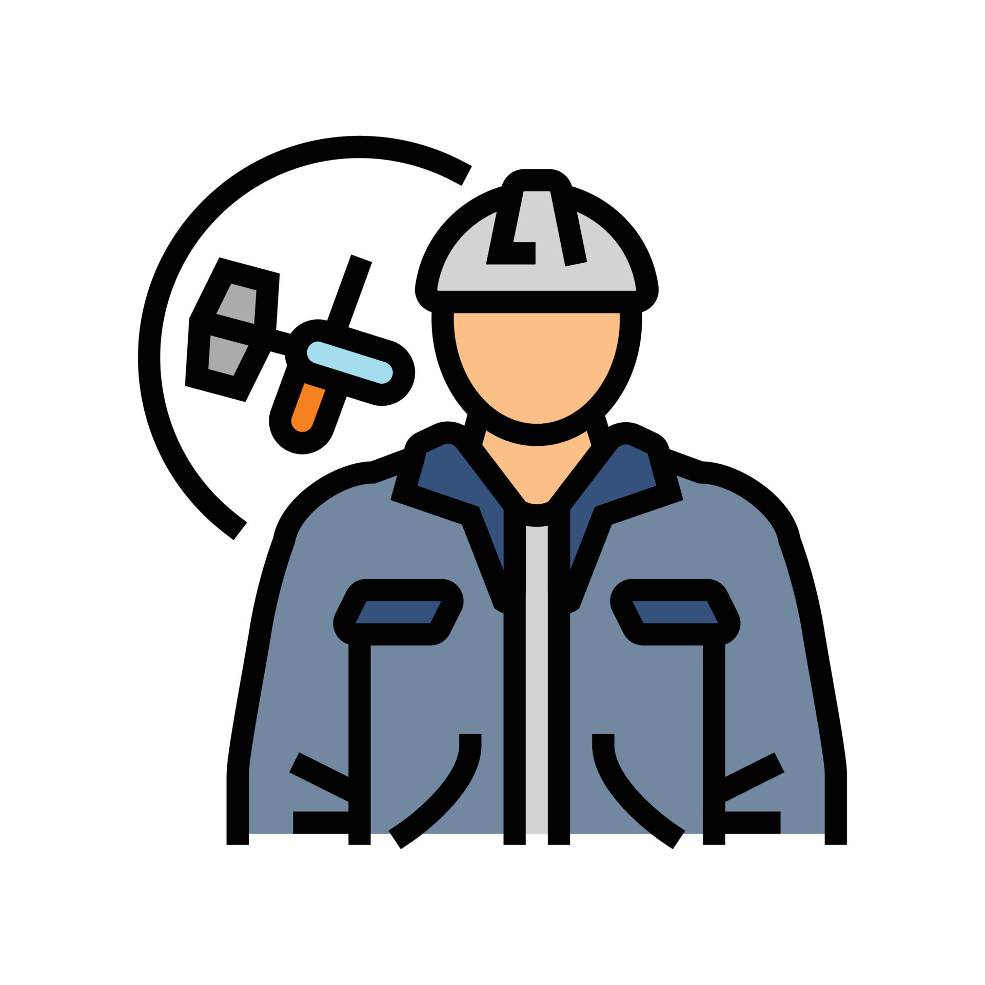 maintenance technician repair worker color icon vector illustration