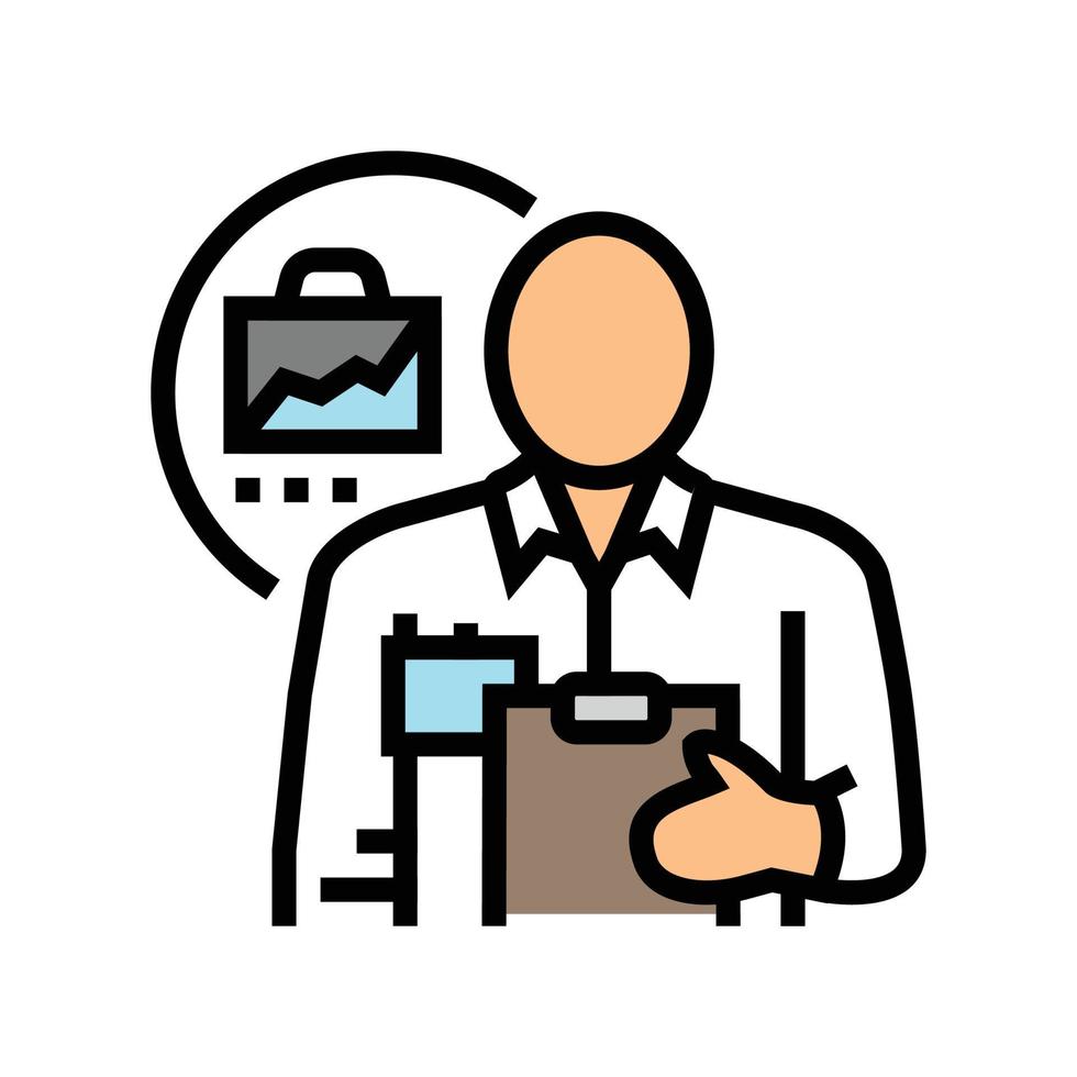 facilities manager repair worker color icon vector illustration