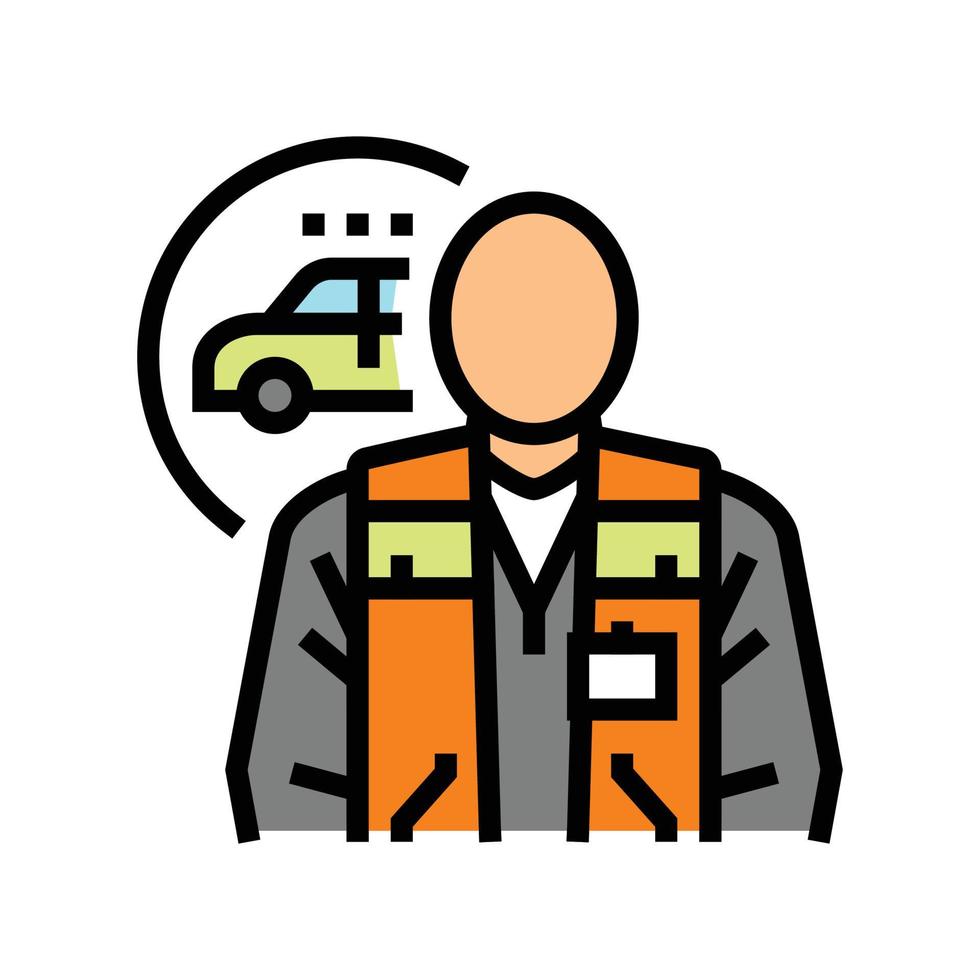 fleet maintenance manager repair worker color icon vector illustration