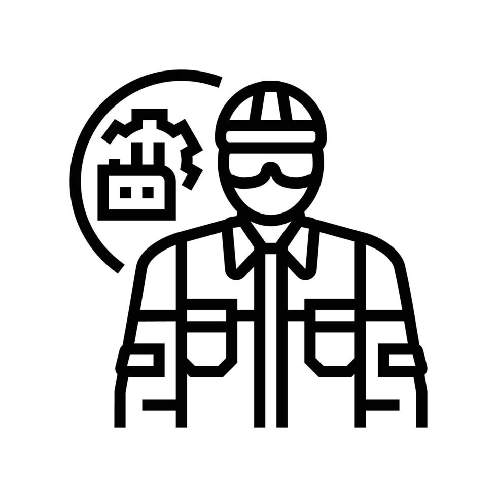 industrial mechanic repair worker line icon vector illustration