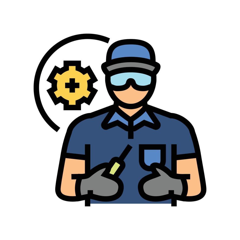 equipment service technician color icon vector illustration