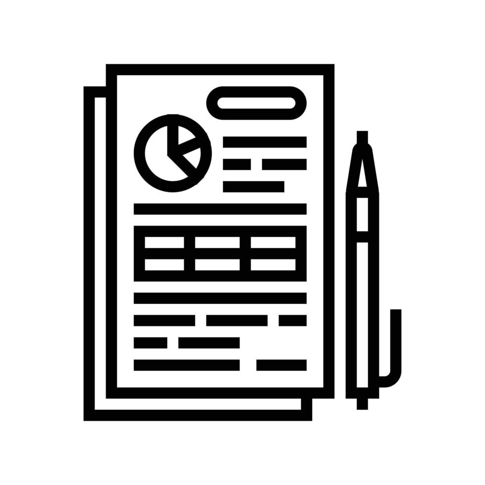 report paper document line icon vector illustration