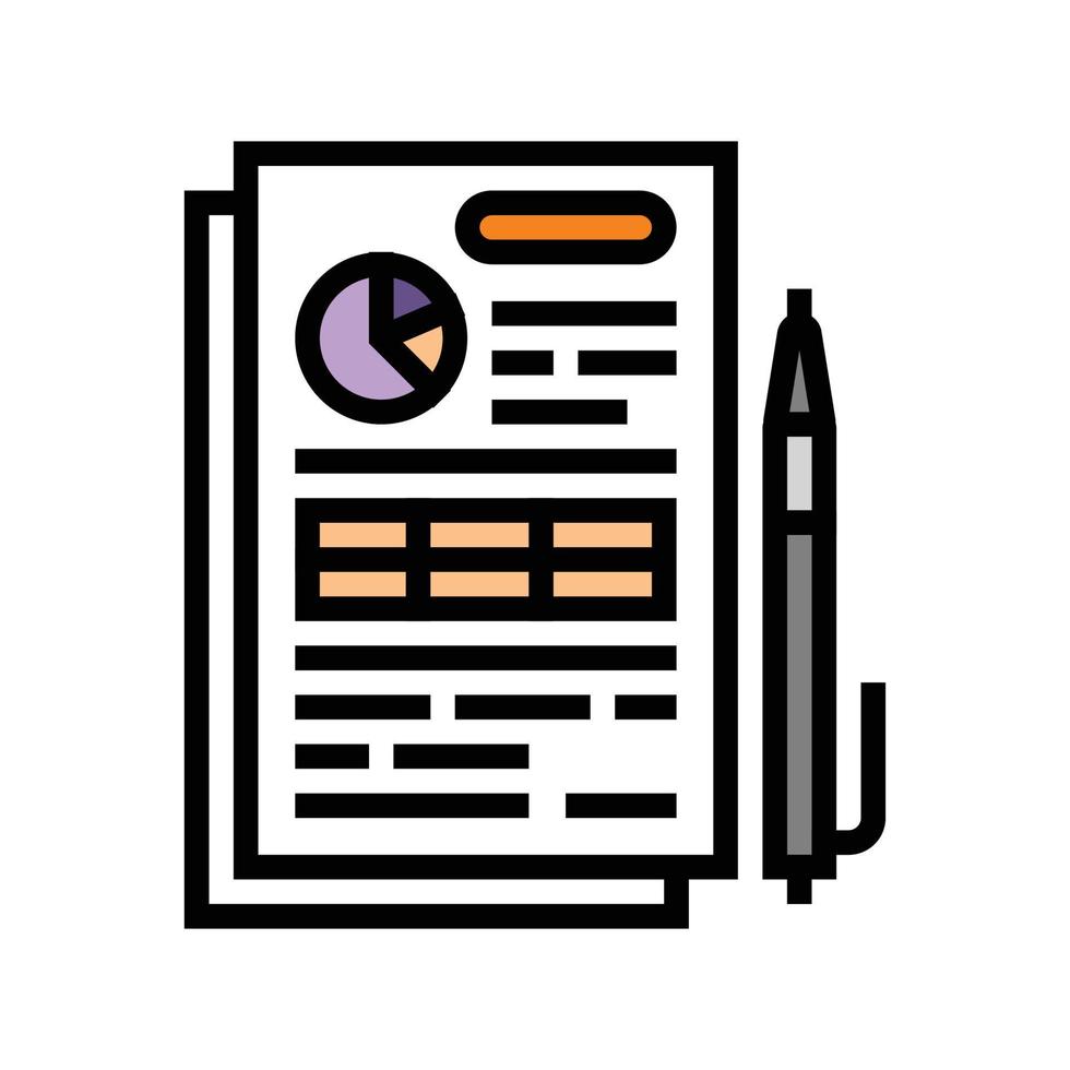 report paper document color icon vector illustration