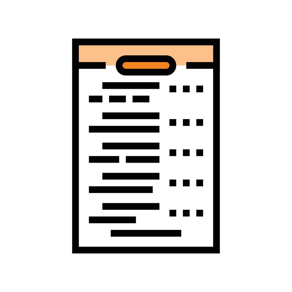 test exam paper document color icon vector illustration