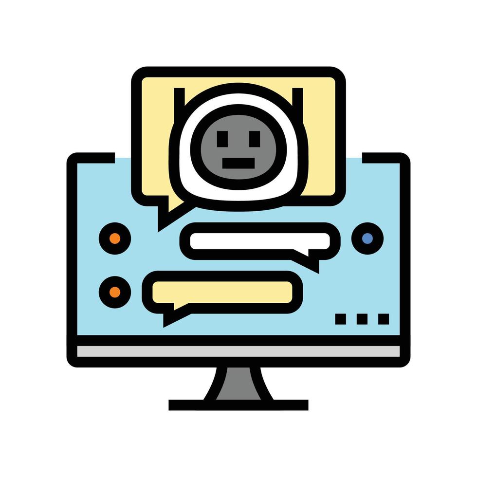 dialog chat bot color icon vector illustration