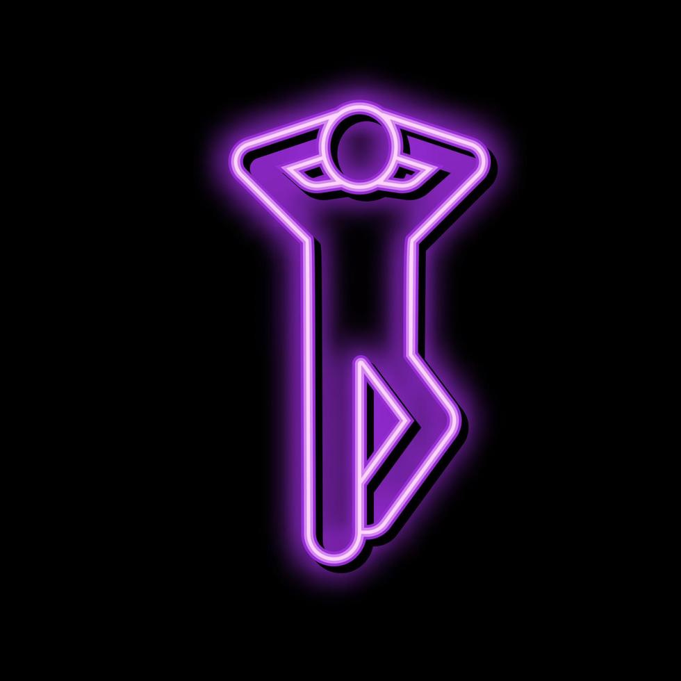relax man silhouette neon glow icon illustration vector