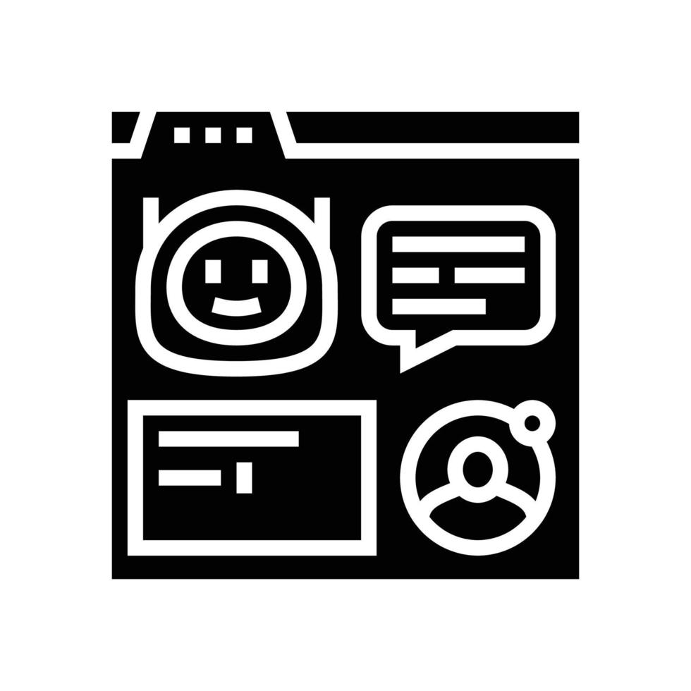 web chat bot glyph icon vector illustration