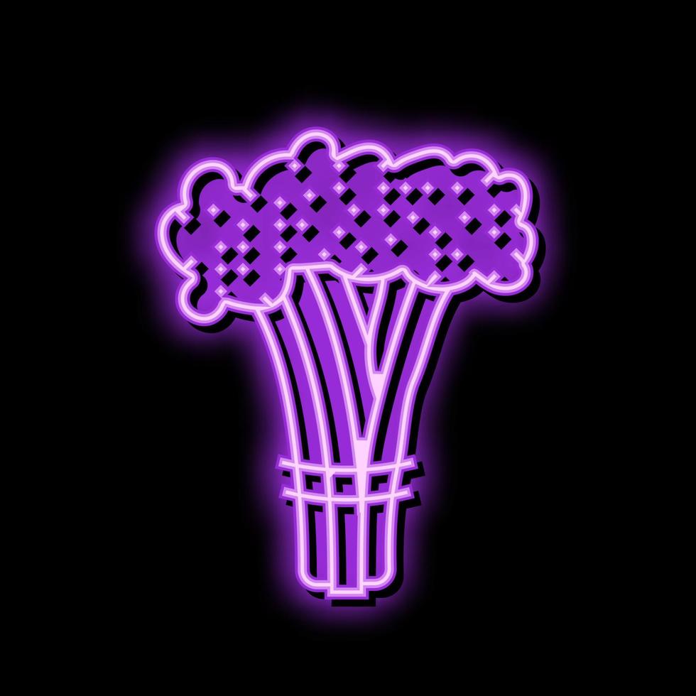 broccoli rabe neon glow icon illustration vector