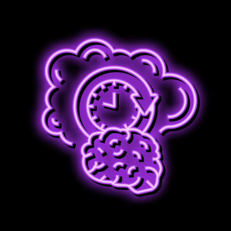 memory brain neon glow icon illustration vector